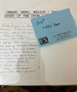 Bob Henrit Kinks Collection Crash Bang Wallop Master Copy Handwritten Book