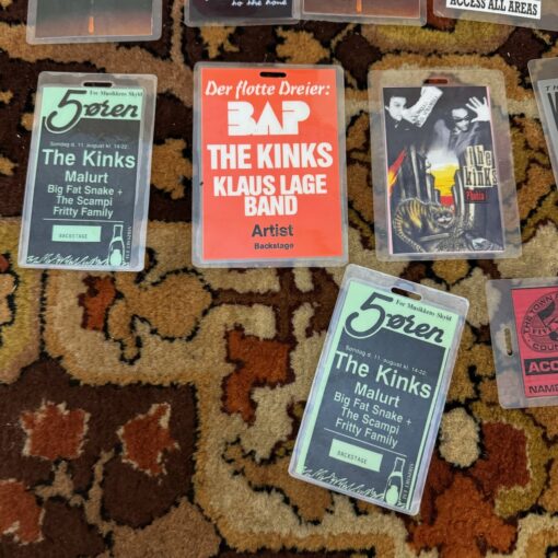 Bob Henrit The Kinks Collection Original Backstage Access Passes