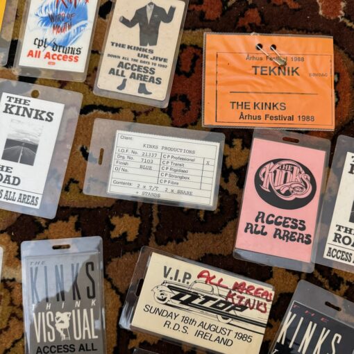 Bob Henrit The Kinks Collection Original Backstage Access Passes