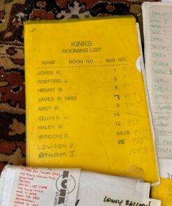 Bob Henrit The Kinks Collection Original Tour Itineraries Schedule Studio Notes