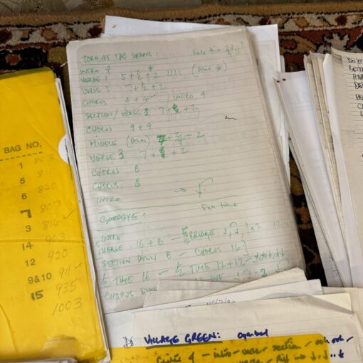 Bob Henrit The Kinks Collection Original Tour Itineraries Schedule Studio Notes