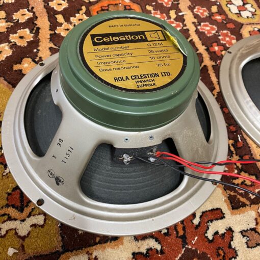 Pair 2x Vintage 1972 Celestion G12M T1511 12 Greenback Speaker