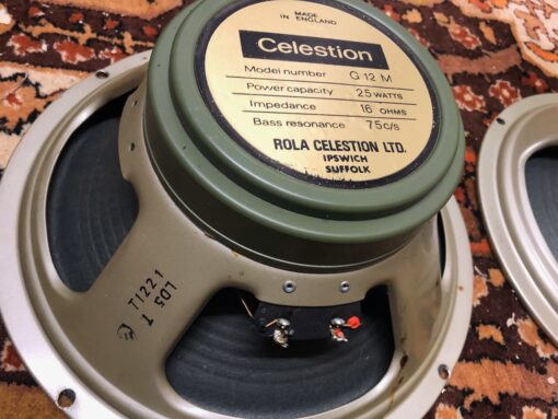 Pair Vintage 1971 Celestion G12M T1221 12" 25w Greenback Speaker