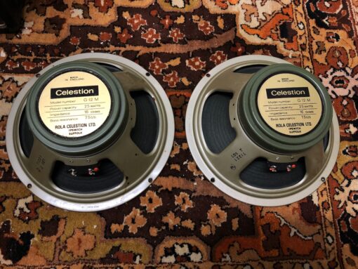 Pair Vintage 1971 Celestion G12M T1221 12" 25w Greenback Speaker