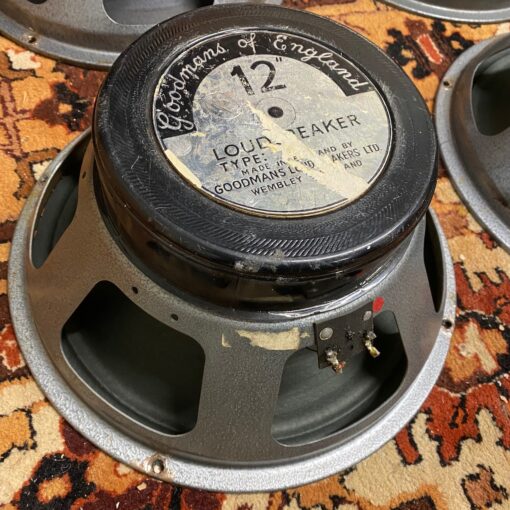 Quad 4x Vintage 1966 1967 Goodmans Black Label 12" Speakers Marshall Pinstripe
