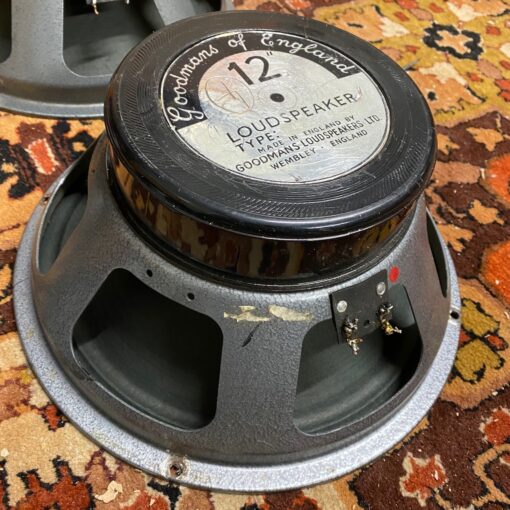 Quad 4x Vintage 1966 1967 Goodmans Black Label 12" Speakers Marshall Pinstripe