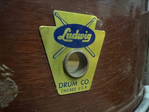 Vintage 1950s Ludwig Pioneer Keystone Transition Mahogany 14x5 Snare Drum