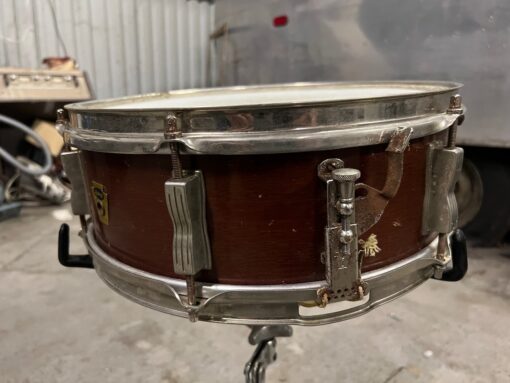 Vintage 1950s Ludwig Pioneer Keystone Transition Mahogany 14x5 Snare Drum