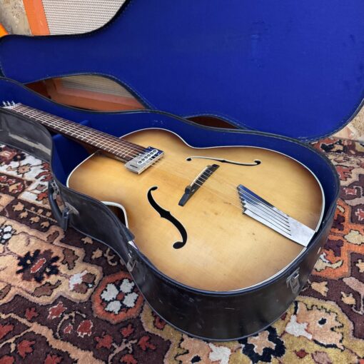 Vintage 1958 Hofner Senator Sunburst Electric Archtop Guitar Case 1950s