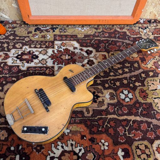 Vintage 1960 Hofner Club 50 Natural Electric Acoustic Guitar 1960s