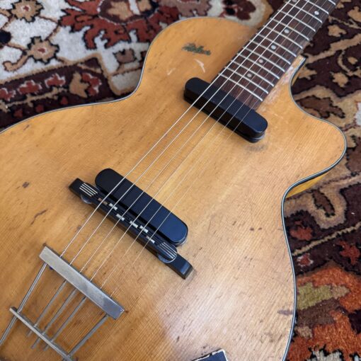 Vintage 1960 Hofner Club 50 Natural Electric Acoustic Guitar 1960s