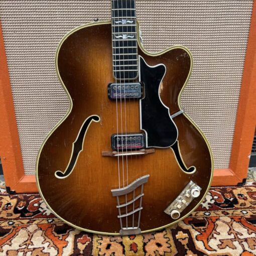 Vintage 1960 Hofner Committee Thin Thinline Sunburst Guitar