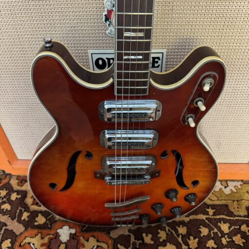 Vintage 1960s Harmony H77 Redburst USA Gold Foil Guitar