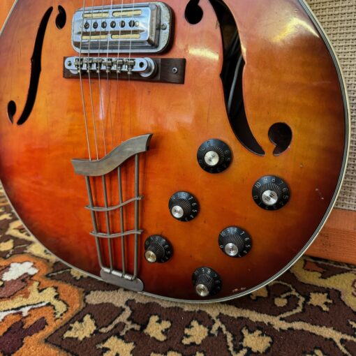 Vintage 1960s Harmony H77 Redburst USA Gold Foil Guitar