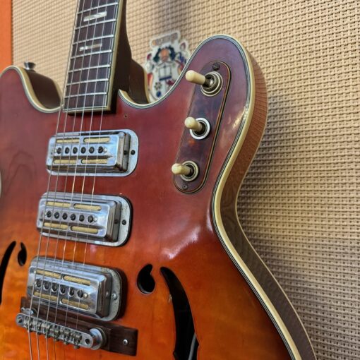 Vintage 1960s Harmony H77 Redburst USA Gold Foil Guitar