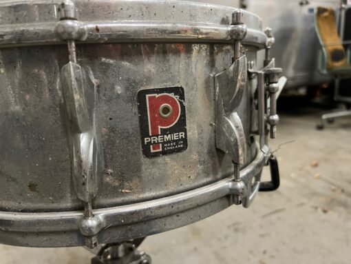 Vintage 1960s Premier 14 Chrome Steel Snare Drum