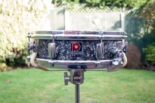 Vintage 1960s Premier Royal Ace Black Pearl Snare Drum Ringo