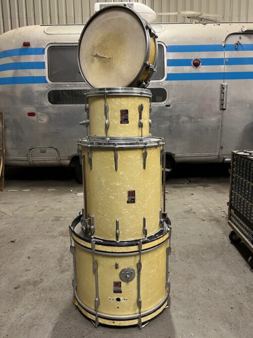 Vintage 1960s Premier White Marine Pearl Drum Kit Royal Ace
