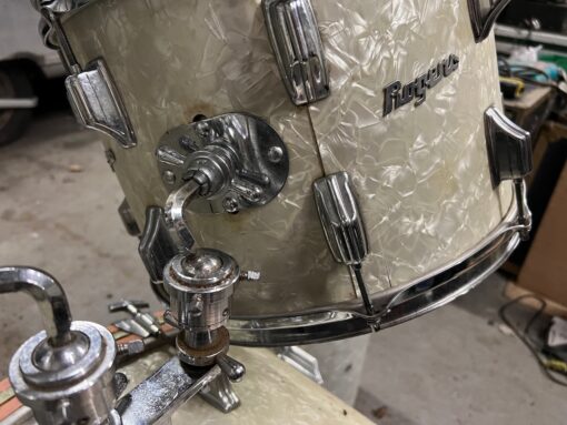Vintage 1960s Rogers BIG Sizes White Marine Pearl Drum Kit
