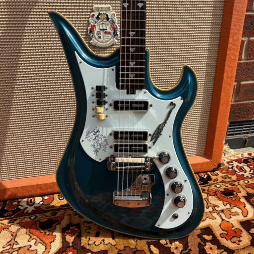 Vintage 1960s Teisco Spectrum 3 Metallic Blue Japan Guitar