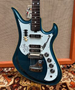 Vintage 1960s Teisco Spectrum 3 Metallic Blue Japan Guitar