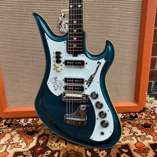 Vintage 1960s Teisco Spectrum 3 Metallic Blue Japan Guitar