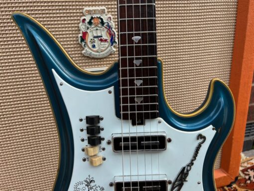 Vintage 1960s Teisco Spectrum 3 Metallic Blue Japan Guitar