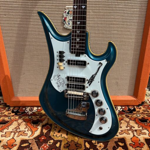 Vintage 1960s Teisco Spectrum 3 Metallic Blue Japan Guitar