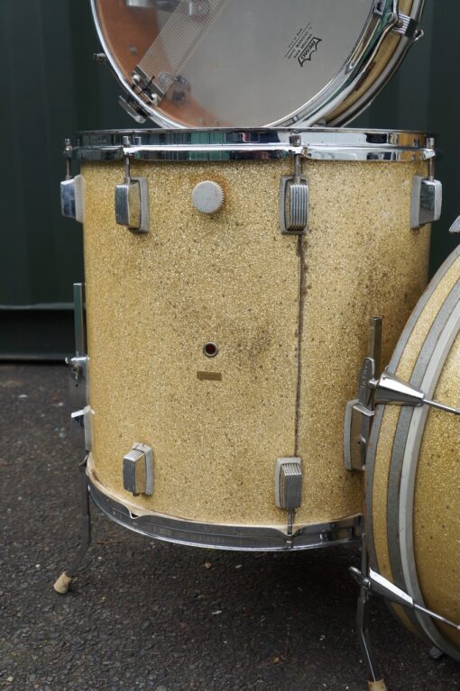 Vintage 1960s Trixon Luxus Gold Sparkle 20 16 12 Drum Kit