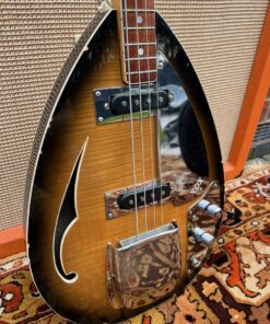 Vintage 1960s Vox Teardrop Bill Wyman Sunburst Bass Guitar