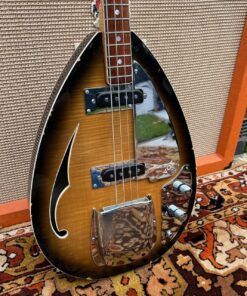 Vintage 1960s Vox Teardrop Bill Wyman Sunburst Bass Guitar
