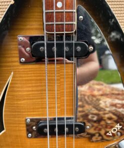 Vintage 1960s Vox Teardrop Bill Wyman Sunburst Bass Guitar