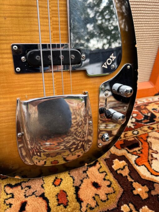 Vintage 1960s Vox Teardrop Bill Wyman Sunburst Bass Guitar