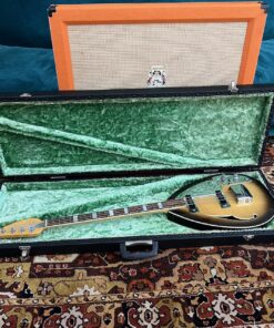 Vintage 1960s Vox Teardrop Bill Wyman Sunburst Bass Guitar OHSC
