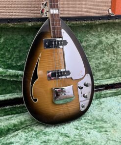 Vintage 1960s Vox Teardrop Bill Wyman Sunburst Bass Guitar OHSC
