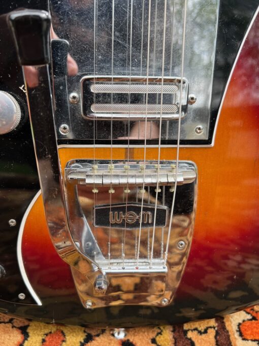 Vintage 1960s Watkins WEM Sapphire Left Handed Sunburst Guitar