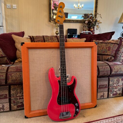Vintage 1962 Fender Precision Bass Fiesta Red Refin Bass Guitar