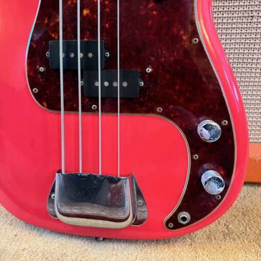 Vintage 1962 Fender Precision Bass Fiesta Red Refin Bass Guitar