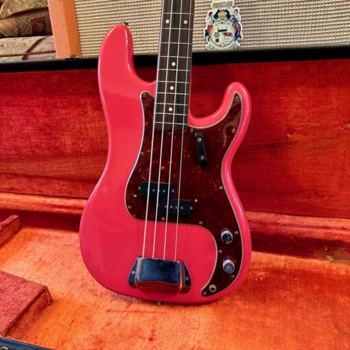 Vintage 1962 Fender Precision Bass Fiesta Red Refin Bass Guitar
