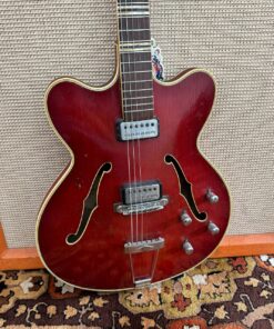 Vintage 1963 Hofner Verithin Cherry Red Archtop Guitar