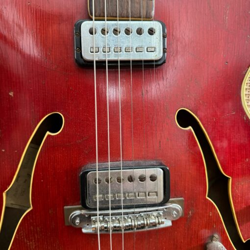 Vintage 1963 Hofner Verithin Cherry Red Archtop Guitar