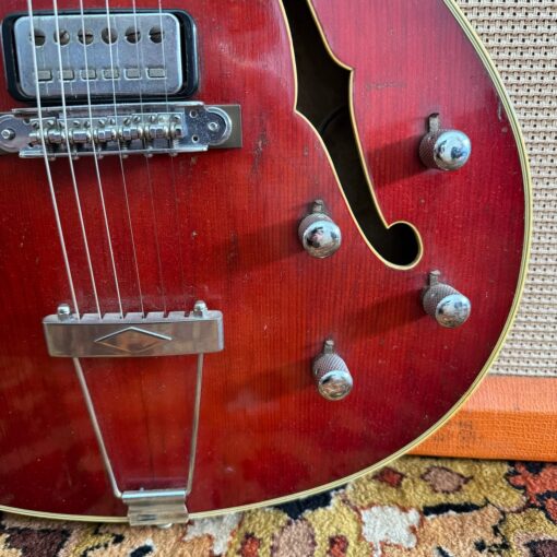 Vintage 1963 Hofner Verithin Cherry Red Archtop Guitar