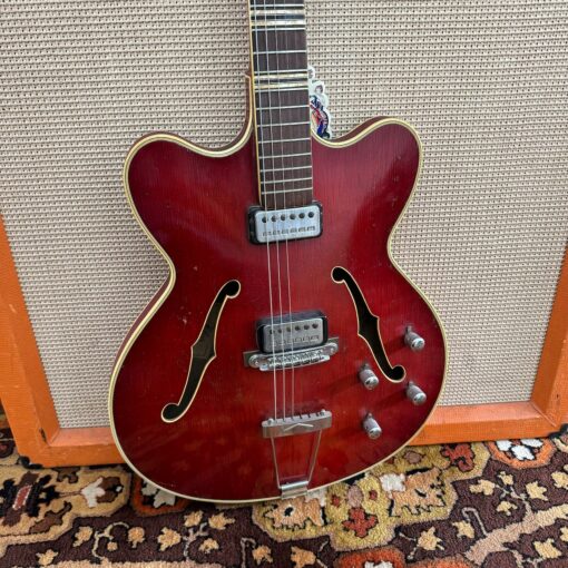 Vintage 1963 Hofner Verithin Cherry Red Archtop Guitar