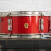 Vintage 1965 1960s Ludwig Pioneer 14x5 Red Sparkle Nickel Snare
