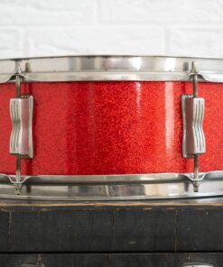 Vintage 1965 1960s Ludwig Pioneer 14x5 Red Sparkle Nickel Snare