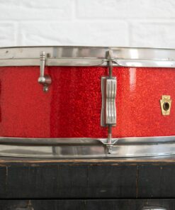 Vintage 1965 1960s Ludwig Pioneer 14x5 Red Sparkle Nickel Snare