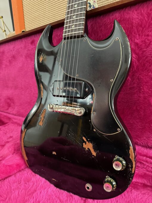 Vintage 1965 Gibson SG Junior Jr USA Black Refin Guitar