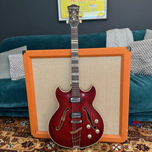 Vintage 1965 Hofner Verithin Florentine Deluxe Red Guitar 1960s