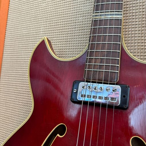 Vintage 1965 Hofner Verithin Florentine Deluxe Red Guitar 1960s