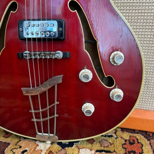 Vintage 1965 Hofner Verithin Florentine Deluxe Red Guitar 1960s